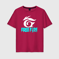 Футболка оверсайз женская Free Fire - неон, цвет: маджента