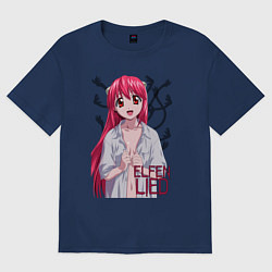 Футболка оверсайз женская Elfen lied Lucy, цвет: тёмно-синий
