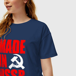 Футболка оверсайз женская MADE IN USSR - СДЕЛАНО В СССР - БРЫЗГИ, цвет: тёмно-синий — фото 2