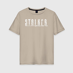 Женская футболка оверсайз S T A L K E R - Logo