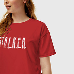 Футболка оверсайз женская S T A L K E R - Logo, цвет: красный — фото 2