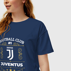 Футболка оверсайз женская Juventus FC 1, цвет: тёмно-синий — фото 2