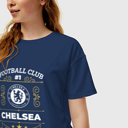 Футболка оверсайз женская Chelsea FC 1, цвет: тёмно-синий — фото 2
