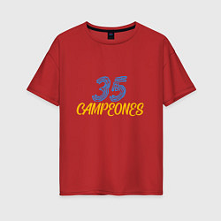 Футболка оверсайз женская 35 Champions, цвет: красный