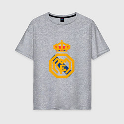 Футболка оверсайз женская Football - Real Madrid, цвет: меланж
