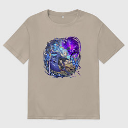 Футболка оверсайз женская Римуру в бою, цвет: миндальный