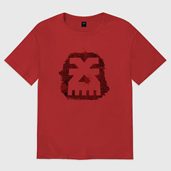 Футболка оверсайз женская Знак Кхорна пятно, цвет: красный