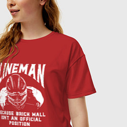 Футболка оверсайз женская Лайнмен, цвет: красный — фото 2
