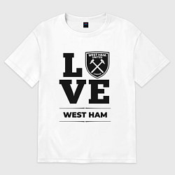 Футболка оверсайз женская West Ham Love Классика, цвет: белый