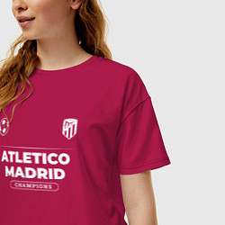 Футболка оверсайз женская Atletico Madrid Форма Чемпионов, цвет: маджента — фото 2