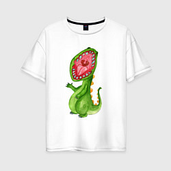 Женская футболка оверсайз Пасть динозавра