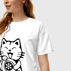 Футболка оверсайз женская JDM Cat & Engine Japan, цвет: белый — фото 2