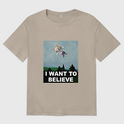 Женская футболка оверсайз Neco Arc want to believe