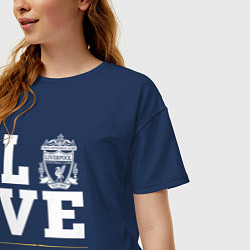 Футболка оверсайз женская Liverpool Love Classic, цвет: тёмно-синий — фото 2