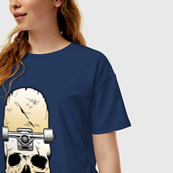 Футболка оверсайз женская Череп - скейтборд Экстрим Skull - Skateboard Extre, цвет: тёмно-синий — фото 2