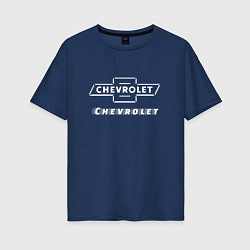 Футболка оверсайз женская CHEVROLET Chevrolet, цвет: тёмно-синий