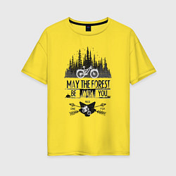 Футболка оверсайз женская May the forest ride with you, цвет: желтый