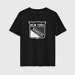 Футболка оверсайз женская New York Rangers Серый, цвет: черный