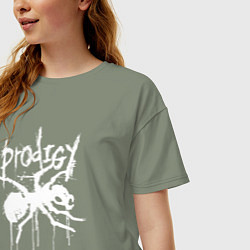 Футболка оверсайз женская Draw white logo - Ant, цвет: авокадо — фото 2