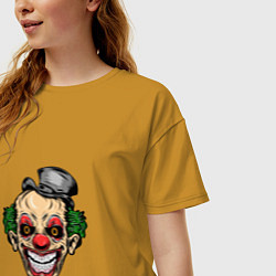 Футболка оверсайз женская Scary Clown, цвет: горчичный — фото 2