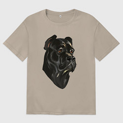 Футболка оверсайз женская Портрет Кане-корсо, цвет: миндальный