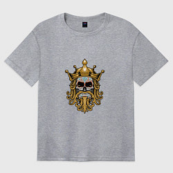 Футболка оверсайз женская King - Skull, цвет: меланж