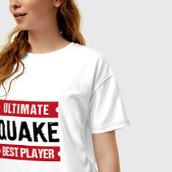 Футболка оверсайз женская Quake: таблички Ultimate и Best Player, цвет: белый — фото 2