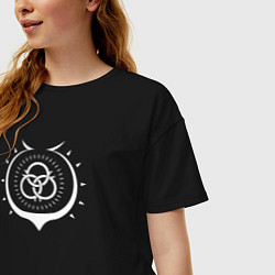 Футболка оверсайз женская ПЕЧАТЬ РАФТАЛИИ ГЕРОЙ ЩИТА, цвет: черный — фото 2