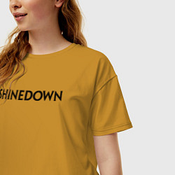 Футболка оверсайз женская Shinedown лого, цвет: горчичный — фото 2