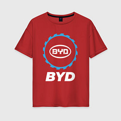 Футболка оверсайз женская BYD в стиле Top Gear, цвет: красный