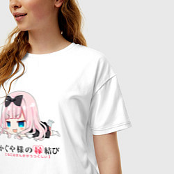 Футболка оверсайз женская Госпожа Кагуя Цубамэ Коясу, цвет: белый — фото 2