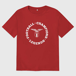 Футболка оверсайз женская Символ Lazio и надпись Football Legends and Champi, цвет: красный