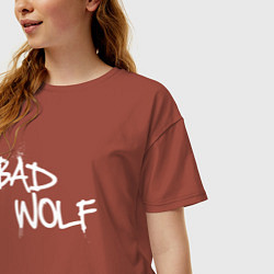 Футболка оверсайз женская Bad Wolf злой волк, цвет: кирпичный — фото 2