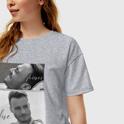 Футболка оверсайз женская Serkan Bolat - Kerem Bursin, цвет: меланж — фото 2