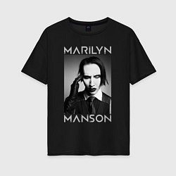 Футболка оверсайз женская Marilyn Manson фото, цвет: черный