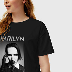 Футболка оверсайз женская Marilyn Manson фото, цвет: черный — фото 2