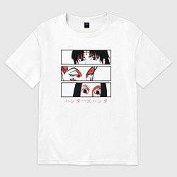 Футболка оверсайз женская Hunter x Hunter Хисока, Иллуми, Куроро, цвет: белый