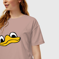 Футболка оверсайз женская Утиная моська duck face, цвет: пыльно-розовый — фото 2