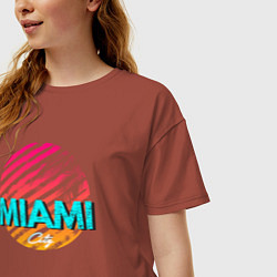 Футболка оверсайз женская Майами Флорида, цвет: кирпичный — фото 2