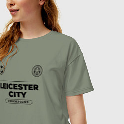 Футболка оверсайз женская Leicester City Униформа Чемпионов, цвет: авокадо — фото 2