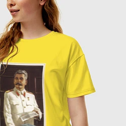 Футболка оверсайз женская Сталин оптимист, цвет: желтый — фото 2
