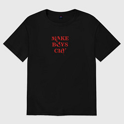 Футболка оверсайз женская Make boys cry, цвет: черный