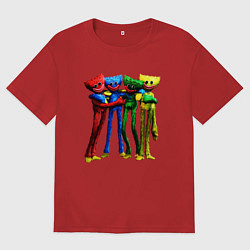 Футболка оверсайз женская GAME POPPY PLAYTIME Mini Huggies, цвет: красный