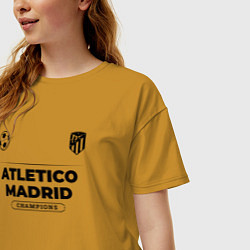 Футболка оверсайз женская Atletico Madrid Униформа Чемпионов, цвет: горчичный — фото 2