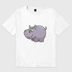 Женская футболка оверсайз Милый Бегемот