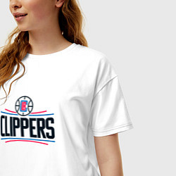 Футболка оверсайз женская Лос-Анджелес Клипперс NBA, цвет: белый — фото 2