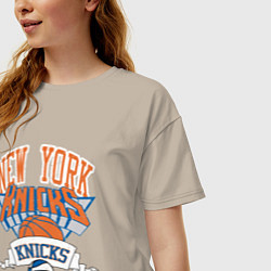 Футболка оверсайз женская NEW YORK KNIKS NBA, цвет: миндальный — фото 2