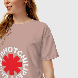 Футболка оверсайз женская Peppers - Logo, цвет: пыльно-розовый — фото 2