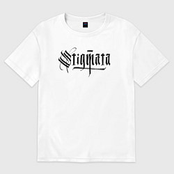 Футболка оверсайз женская Stigmata логотип, цвет: белый