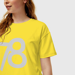 Футболка оверсайз женская Огромные цифры 78, цвет: желтый — фото 2